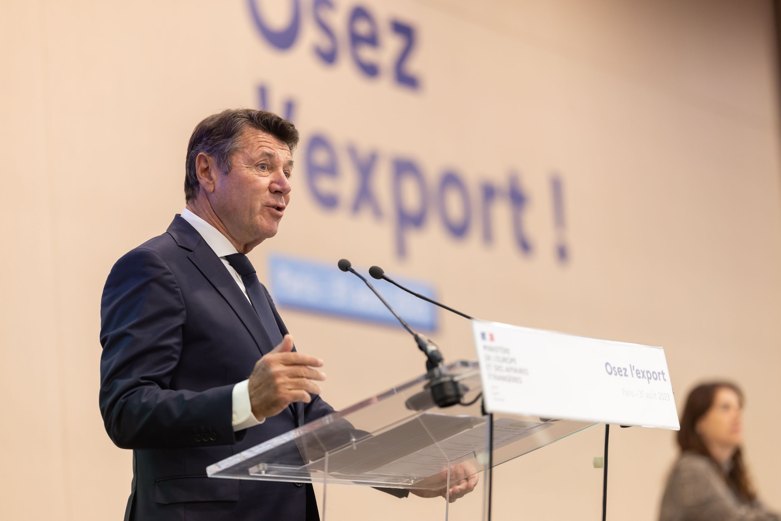 Christian ESTROSI à la présentation du plan « Osez l’Export » par le ministre Olivier BECHT