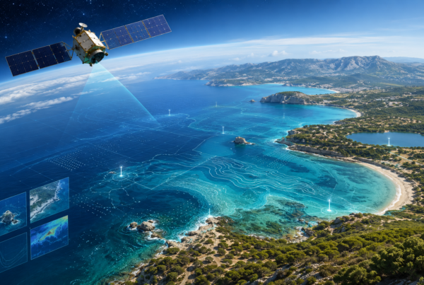 Illustration d'une vue de l'espace/ciel du littoral